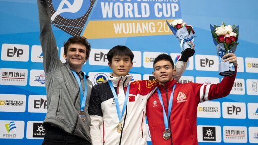 Kiromal Khatibin meraih medali Perak Speed WR Putra pada IFSC World Cup Wujiang 2024