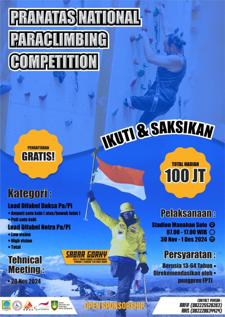 Pranata National Paraclimbing Competition ( PNPC ) 2024 - Surakarta