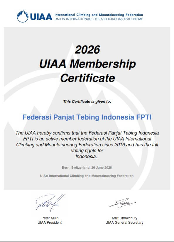 2026 UIAA Membership Certificate